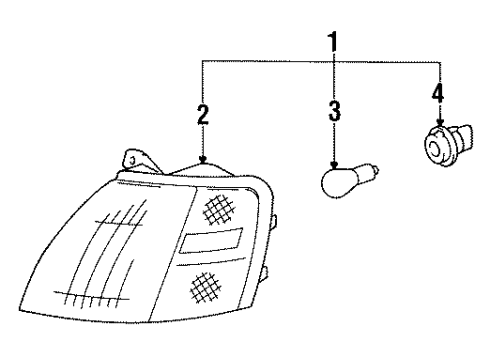 1994 Toyota Paseo Combination Lamps Lens, Front Turn Signal Lamp, LH Diagram for 81521-16180