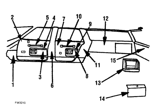1988 Pontiac Safari Interior Trim Pillar Trim Diagram for 20537764
