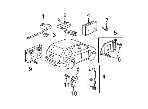 2006 Acura MDX Antenna & Radio Bolt-Washer (5X12) Diagram for 93401-05012-08