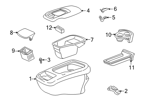 1997 GMC K1500 Center Console Holder Asm, Front Floor Console Cup *Navy Blue *Blue Diagram for 12381977