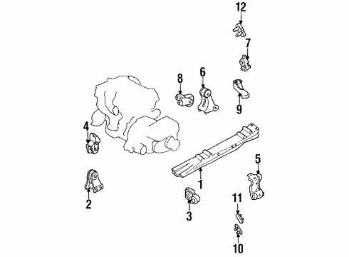 1990 Nissan Maxima Engine & Trans Mounting Plate-Engine Mounting Member, LH Diagram for 11335-85E10