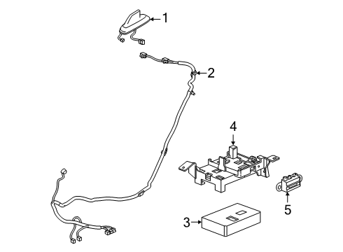 2018 GMC Savana 2500 Navigation System Antenna Cable Diagram for 84049650