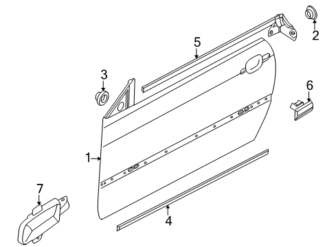2000 BMW 323Ci Door & Components Gasket Between Door And Entrance Front Diagram for 51328194721