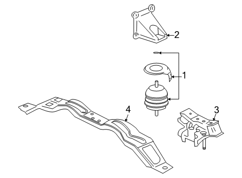 2007 Cadillac CTS Engine & Trans Mounting Transmission Mount Diagram for 15861894