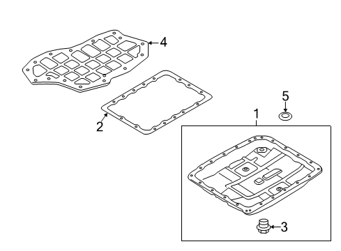 2012 Hyundai Genesis Coupe Transmission Pan Assembly-Automatic Transaxle Oil Diagram for 45280-49600