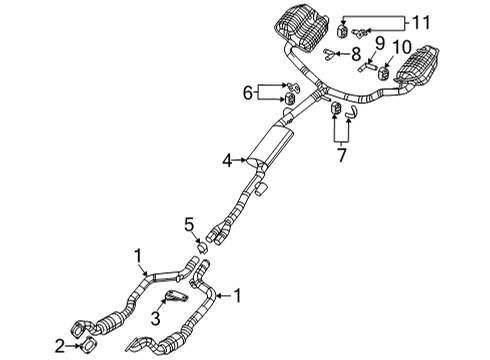 2021 Chrysler 300 Exhaust Components Front Catalytic Converter And Pipe Diagram for 68038394AF