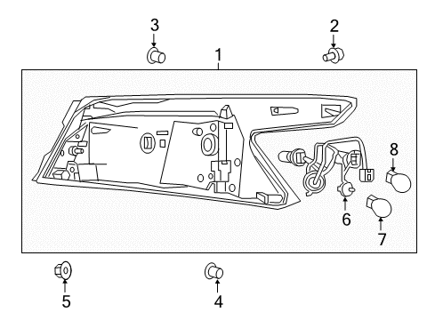 2018 Nissan Maxima Bulbs Lamp Assembly-Rr Comb LH Diagram for 26555-4RA2A