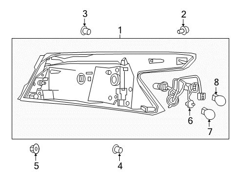 2018 Nissan Maxima Bulbs Bulb Diagram for 26261-9B91C