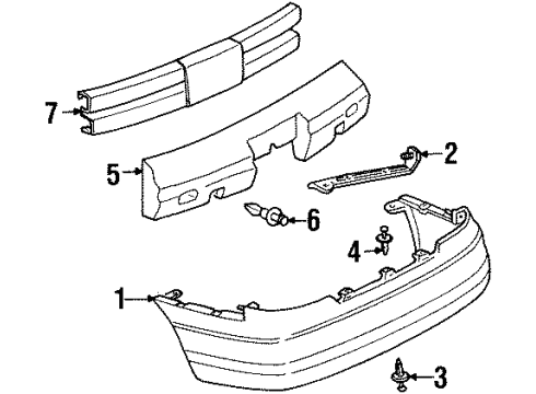 1998 Oldsmobile Intrigue Rear Bumper Shield Asm-Rear Bumper Fascia Splash *Black Diagram for 10409712