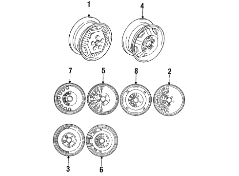 1988 Toyota Camry Wheels Wheel, Disc Diagram for 42611-32150