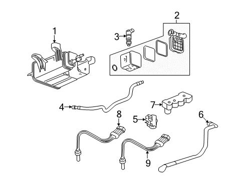 2008 Saturn Vue Emission Components Vent Hose Diagram for 12586630