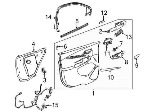 2022 Chevrolet Bolt EUV Interior Trim - Front Door Armrest Diagram for 42783138