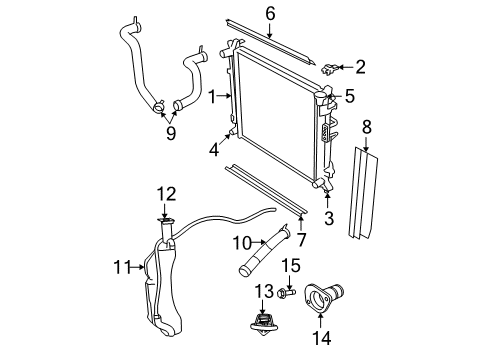 2009 Dodge Grand Caravan Radiator & Components Hose-Radiator Outlet Diagram for 5005311AB