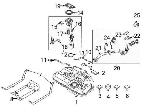 2015 Hyundai Sonata Fuel Supply Pedal Assembly-Accelerator Diagram for 32700-3S110
