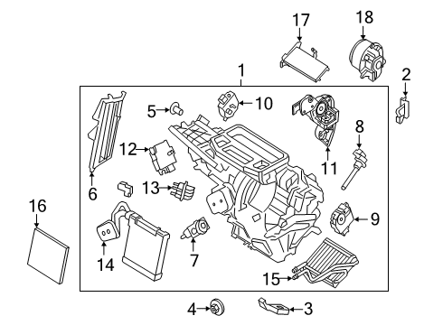 2018 Ford EcoSport A/C Evaporator & Heater Components Auxiliary Heater Diagram for GN1Z-18K463-A