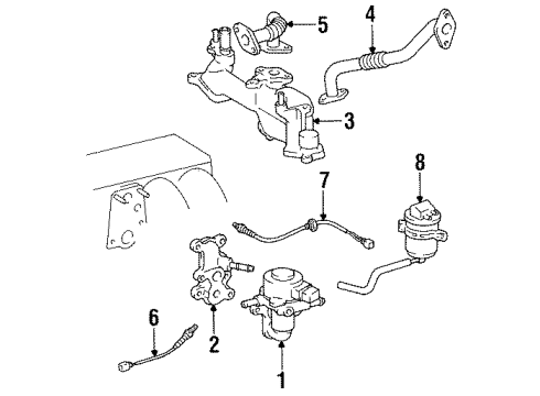 1998 Lexus LS400 Powertrain Control Pipe Sub-Assy, EGR, NO.2 Diagram for 25602-50010