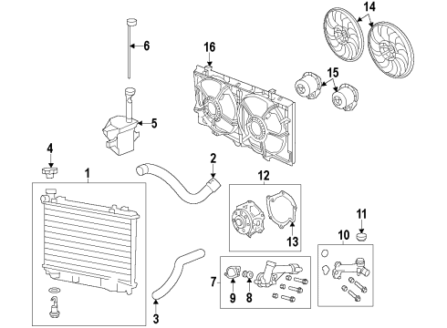 2017 Chevrolet Caprice Cooling System, Radiator, Water Pump, Cooling Fan Lower Hose Diagram for 92295779