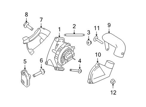 2008 Ford Escape Alternator Air Duct Diagram for 5L8Z-10C392-BA