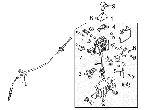 2020 Kia Sedona Console Boot Assembly-Shift LEVE Diagram for 84640A9100BFE