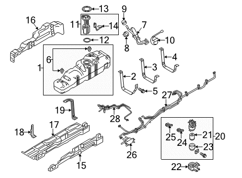 2015 Ford F-250 Super Duty Fuel System Components Skid Plate Diagram for GC3Z-9K036-E