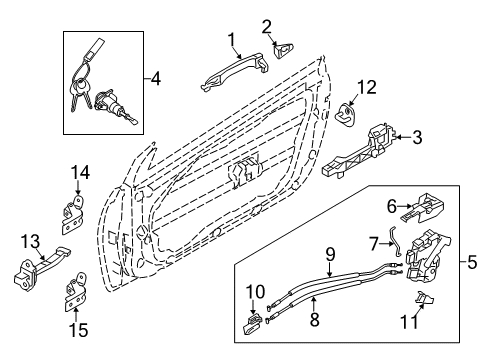 2014 Kia Forte Koup Front Door Cable Assembly-Front Door S/L Diagram for 81391A7200