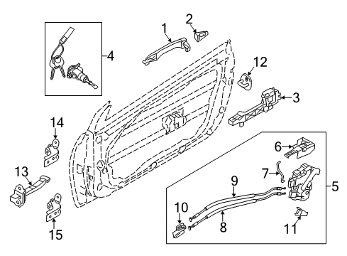 2015 Kia Forte Koup Front Door Motor Assembly-Front Power Window Diagram for 82450A7200