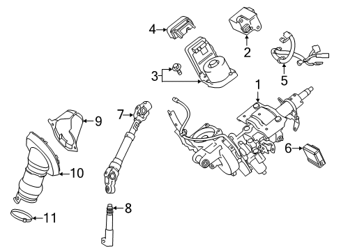 2016 Lexus NX200t Steering Column & Wheel, Steering Gear & Linkage Multiplex Tilt & Telescopic Computer Diagram for 89227-48050