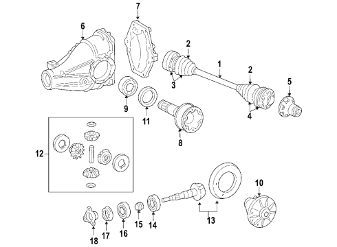 2006 Pontiac GTO Rear Axle, Axle Shafts & Joints, Differential, Drive Axles, Propeller Shaft Propeller Shaft Assembly Diagram for 92161752