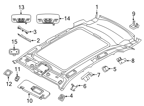 2022 BMW X4 Interior Trim - Roof Interior Light, Panorama Glass Roof, Left Diagram for 63319390893