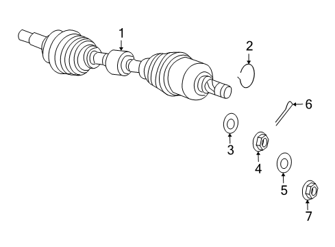 2017 Jeep Patriot Drive Axles - Front Axle Half Shaft Diagram for 52123873AC