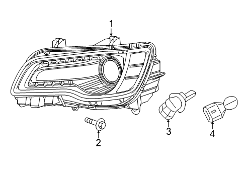2016 Chrysler 300 Headlamps Headlamp Assembly Diagram for 68214383AD