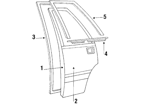 1984 Nissan Stanza Door & Components WEATHERSTRIP-Door RH Diagram for 82830-D0800