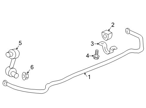 2015 Chevrolet Camaro Stabilizer Bar & Components - Rear Stabilizer Bar Bracket Diagram for 22904641