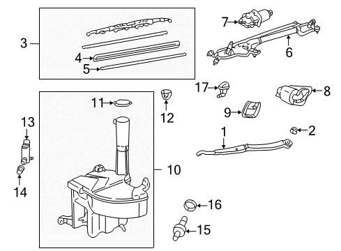 Diagram for 2003 Lexus LS430 Wiper & Washer Components, Body
