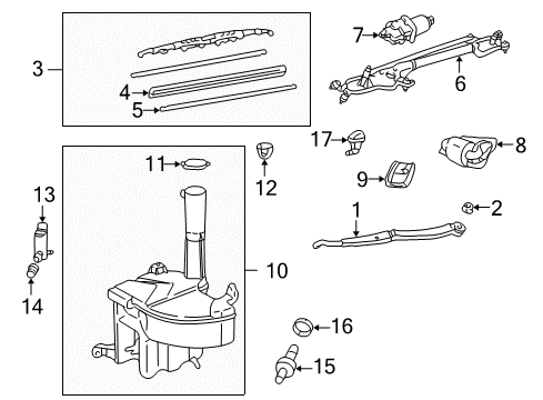 2003 Lexus LS430 Wiper & Washer Components Tape, Rain Sensor Diagram for 89944-50010