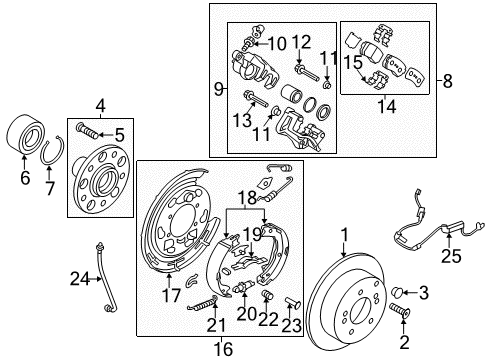 2012 Kia Sportage Anti-Lock Brakes Sensor Assembly-Abs Front Wheel Diagram for 956713W300