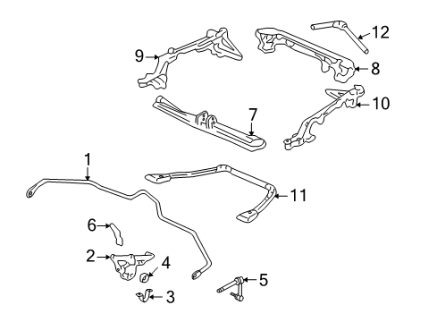 2002 Acura NSX Stabilizer Bar & Components - Rear Stay, Driver Side Brake Wire Bracket Diagram for 47524-SL0-000