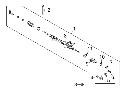 2022 Lexus GX460 Steering Gear & Linkage Power Steering Link Assembly Diagram for 44200-60223