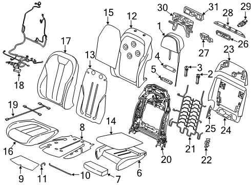 2019 BMW X7 Front Seat Components HEATER ELEMENT, THIGH SUPPOR Diagram for 52107474434