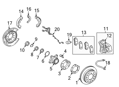2013 Lexus GX460 Brake Components Front Pads Diagram for 04465-60320