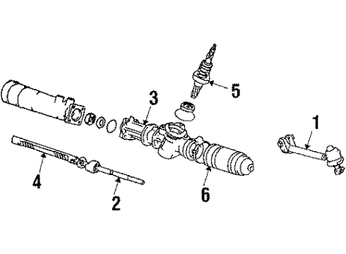 1985 Toyota Camry P/S Pump & Hoses, Steering Gear & Linkage Inner Tie Rod Diagram for 45504-32010