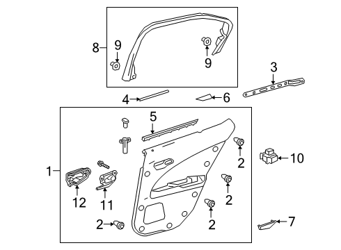 2019 Lexus UX200 Interior Trim - Rear Door WEATHERSTRIP, RR Doo Diagram for 68173-76030