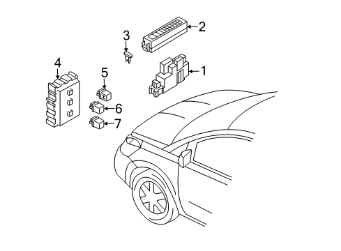 2006 Nissan Quest Electrical Components Bracket-Junction Diagram for 24350-ZF00A