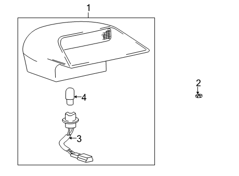 2001 Hyundai XG300 Bulbs Lamp Assembly-High Mounted Stop Interior Diagram for 92750-38001-LK