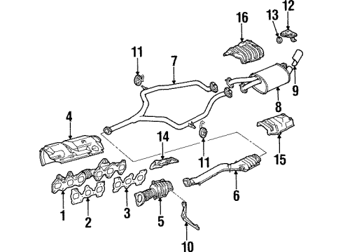 1996 Toyota Supra Exhaust Manifold Right Exhaust Manifold Sub-Assembly Diagram for 17104-46030