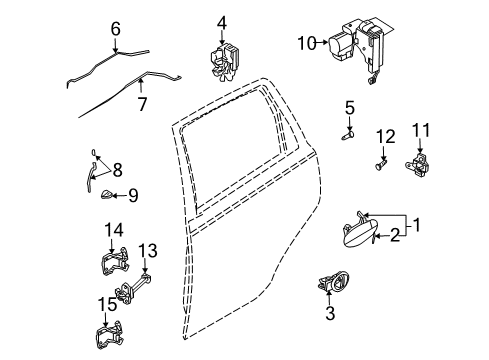 2005 Chevrolet Aveo Rear Door - Lock & Hardware Handle Asm, Rear Side Door Outside Diagram for 96541633