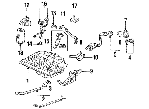 1995 Honda Accord Fuel System Components Meter Unit Assembly, Fuel Diagram for 37800-SV4-A01