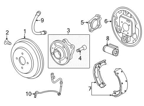 2018 Chevrolet Trax Rear Brakes Spacer Plate Diagram for 95409434