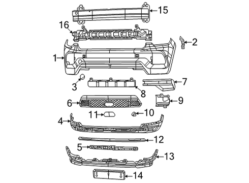 2022 Jeep Compass Bumper & Components - Front MODULE-PARKING ASSIST Diagram for 68490508AC