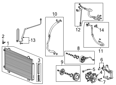 2020 Honda Odyssey Air Conditioner Condenser Assy. Diagram for 80100-THR-A01